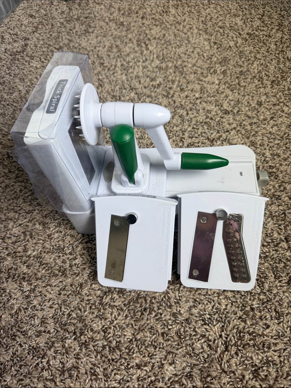 White & Green Spiralizer Replacement Attachments